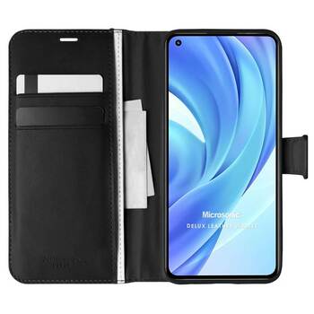 Microsonic Xiaomi Mi 11 Lite Kılıf Delux Leather Wallet Siyah