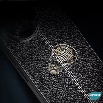 Microsonic Xiaomi Poco F7 Pro Kılıf Deri Dokulu Silikon Siyah