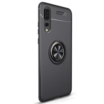 Microsonic Huawei P20 Pro Kılıf Kickstand Ring Holder Siyah