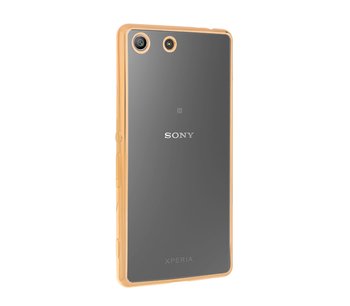 CaseUp Sony Xperia M5 Lazer Kesim Silikon Kılıf Gold