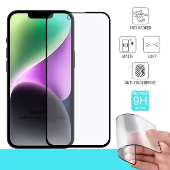 Microsonic Apple iPhone 14 Seramik Matte Flexible Ekran Koruyucu Siyah