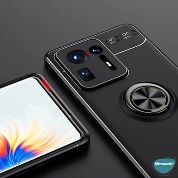 Microsonic Xiaomi Mi Mix 4 Kılıf Kickstand Ring Holder Siyah