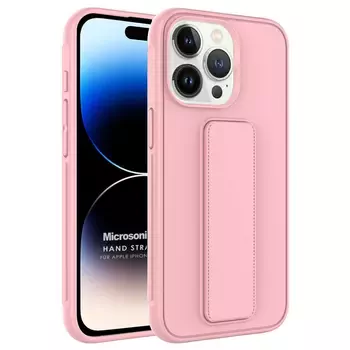 Microsonic Apple iPhone 15 Pro Kılıf Hand Strap Rose Gold