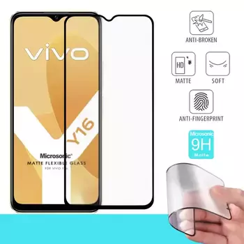 Microsonic Vivo Y16 Seramik Matte Flexible Ekran Koruyucu Siyah