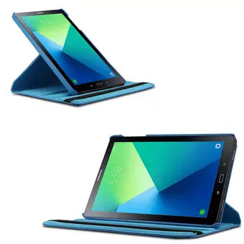 Microsonic Samsung Galaxy Tab A 10.1'' P580 Kılıf 360 Rotating Stand Deri Mavi