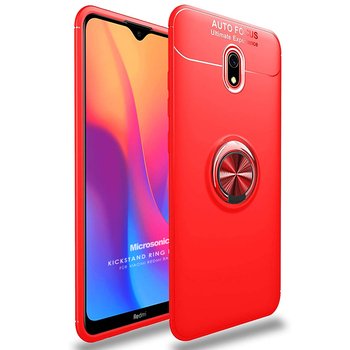 Microsonic Xiaomi Redmi 8A Kılıf Kickstand Ring Holder Kırmızı