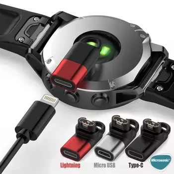 Microsonic Garmin Instinct 2 Taşınabilir Şarj Dönüştürücü Adaptörü Lightning