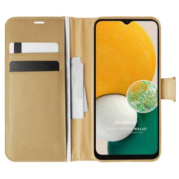 Microsonic Samsung Galaxy A04S Kılıf Delux Leather Wallet Gold