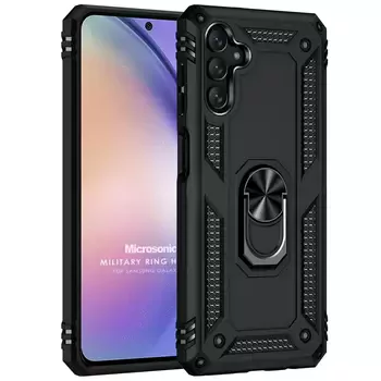 Microsonic Samsung Galaxy A24 Kılıf Military Ring Holder Siyah