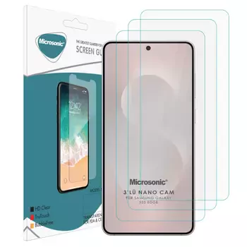 Microsonic Samsung Galaxy S25 Edge Screen Protector Nano Glass Cam Ekran Koruyucu (3`lü Paket)