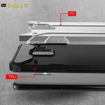 Microsonic Samsung Galaxy S9 Kılıf Rugged Armor Gümüş