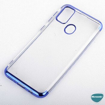 Microsonic Samsung Galaxy M21 Kılıf Skyfall Transparent Clear Mavi