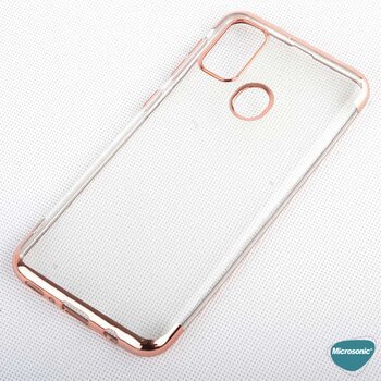 Microsonic Samsung Galaxy M21 Kılıf Skyfall Transparent Clear Rose Gold