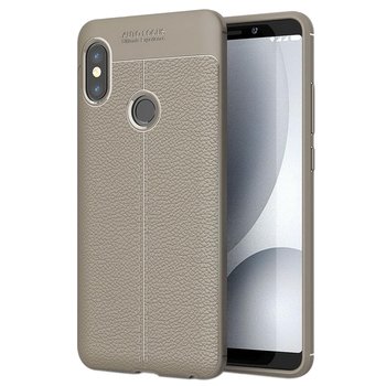 Microsonic Xiaomi Mi 6X Kılıf Deri Dokulu Silikon Gri