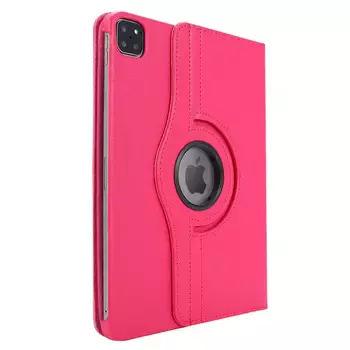 Microsonic Apple iPad Pro 12.9`` 2022 6. Nesil Kılıf (A2436-A2764-A2437-A2766) 360 Rotating Stand Deri Pembe