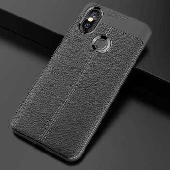 Microsonic Xiaomi Mi 6X Kılıf Deri Dokulu Silikon Siyah