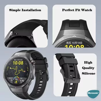 Microsonic Huawei Watch GT 6 Pro 46mm Kordon, Silicone SwiftBands Sarı