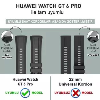 Microsonic Huawei Watch GT 6 Pro 46mm Kordon, Silicone SwiftBands Mavi