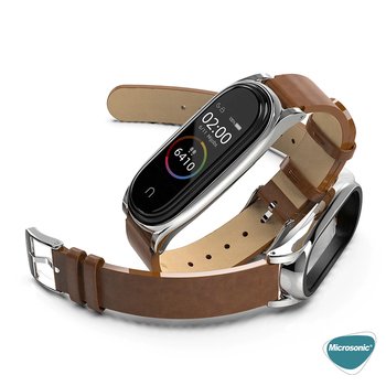 Microsonic Xiaomi Mi Band 6 Kordon Leather Wrist Strap Yeşil