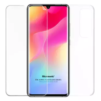 Microsonic Xiaomi Mi Note 10 Lite Ön + Arka Kavisler Dahil Tam Ekran Kaplayıcı Film