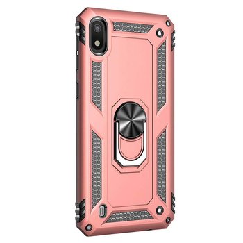 Microsonic Samsung Galaxy A10 Kılıf Military Ring Holder Rose Gold