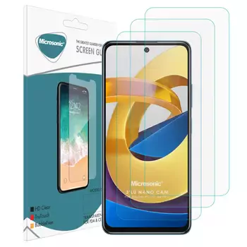 Microsonic Xiaomi Poco M4 Pro Screen Protector Nano Glass Cam Ekran Koruyucu (3`lü Paket)