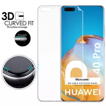 Microsonic Huawei P40 Pro Ön + Arka Kavisler Dahil Tam Ekran Kaplayıcı Film