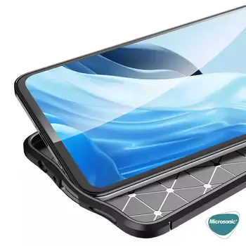 Microsonic Oppo Reno 7 4G Kılıf Deri Dokulu Silikon Siyah