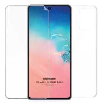 Microsonic Samsung Galaxy S10 Lite Ön + Arka Kavisler Dahil Tam Ekran Kaplayıcı Film