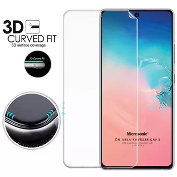 Microsonic Samsung Galaxy S10 Lite Ön + Arka Kavisler Dahil Tam Ekran Kaplayıcı Film