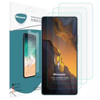 Microsonic Xiaomi Poco F5 Screen Protector Nano Glass Cam Ekran Koruyucu (3`lü Paket)