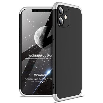 Microsonic Apple iPhone 12 Kılıf Double Dip 360 Protective AYS Siyah Gri