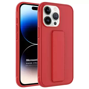 Microsonic Apple iPhone 15 Pro Kılıf Hand Strap Kırmızı