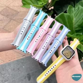 Microsonic Apple Watch Ultra Kordon Town Stripe Pembe