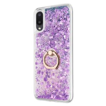 Microsonic Samsung Galaxy A02s Kılıf Glitter Liquid Holder Mor