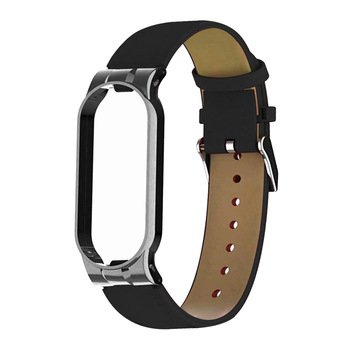 Microsonic Xiaomi Mi Band 6 Kordon Leather Wrist Strap Siyah