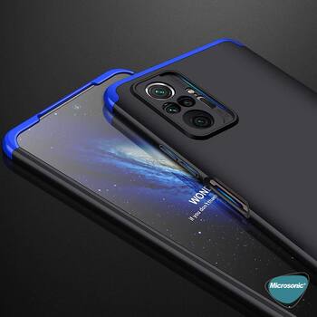 Microsonic Xiaomi Redmi Note 10 Pro Kılıf Double Dip 360 Protective AYS Siyah