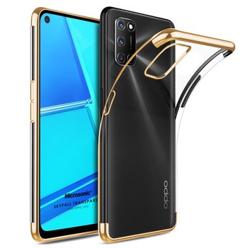 Microsonic Oppo A92 Kılıf Skyfall Transparent Clear Gold