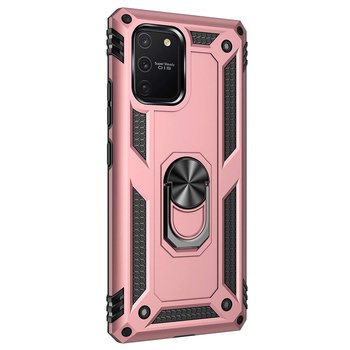 Microsonic Samsung Galaxy S10 Lite Kılıf Military Ring Holder Rose Gold