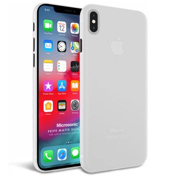 Microsonic Apple iPhone X Kılıf Peipe Matte Silicone Beyaz