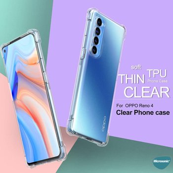 Microsonic Oppo Reno 4 Pro Kılıf Anti Shock Silikon Şeffaf