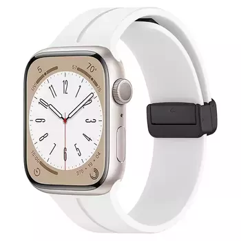 Microsonic Apple Watch SE 3 44mm Kordon Ribbon Line Beyaz
