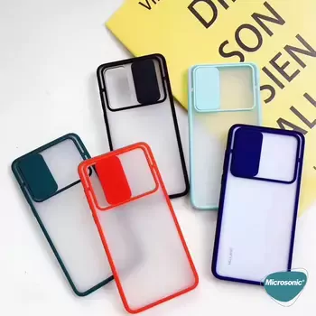 Microsonic Xiaomi Redmi 10A Kılıf Slide Camera Lens Protection Koyu Yeşil