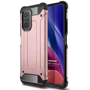 Microsonic Xiaomi Poco F3 Kılıf Rugged Armor Rose Gold