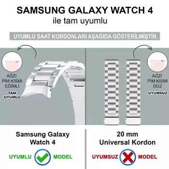 Microsonic Samsung Galaxy Watch 4 Classic 42mm Solid Steel Kordon Siyah