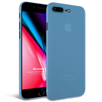 Microsonic Apple iPhone 8 Plus Kılıf Peipe Matte Silicone Mavi