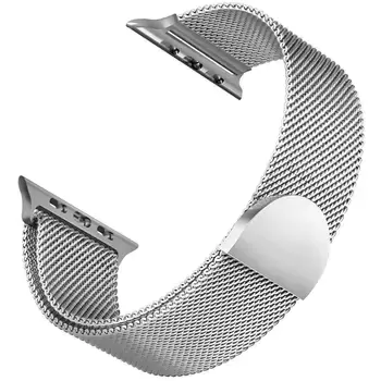 Microsonic Apple Watch Series 10 42mm Kordon Luxe Metal Twist Gümüş