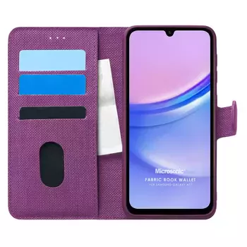 Microsonic Samsung Galaxy A16 Kılıf Fabric Book Wallet Mor