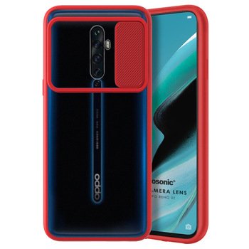 Microsonic Oppo Reno 2Z Kılıf Slide Camera Lens Protection Kırmızı