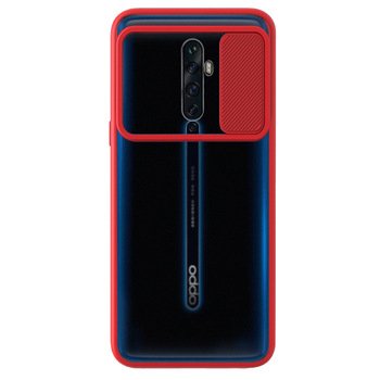 Microsonic Oppo Reno 2Z Kılıf Slide Camera Lens Protection Kırmızı